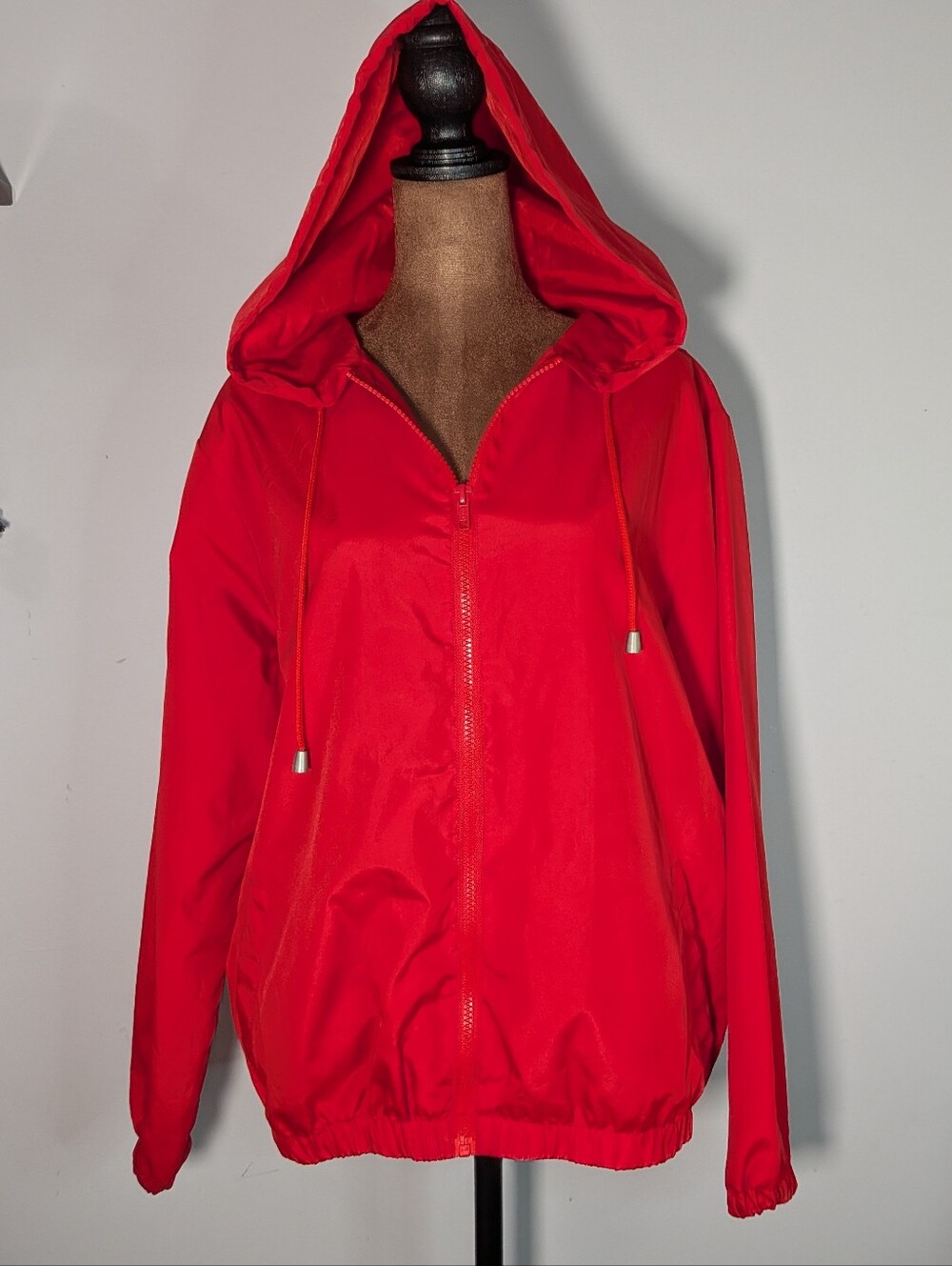 XS Women Bluenotes Bright Red Hooded Waterproof Jacket